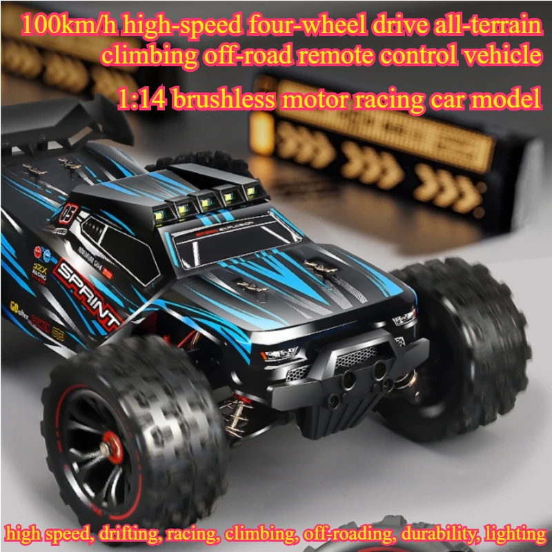 Drone Battery Alarm - 100km/h Hochgeschwindigkeits-4WD-RC-Autos, 1:14 Bürstenloser Motor Kletter-Offroad-RC-Truck,