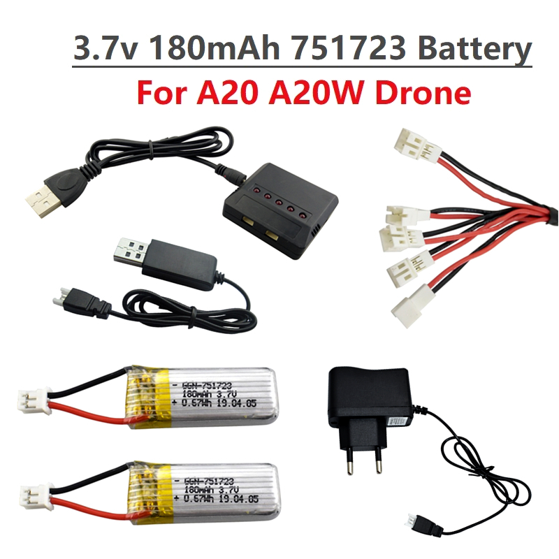 Drone Battery Balance Charger - Original 3,7V 180mAh Lipo-Akku und Ladegerät