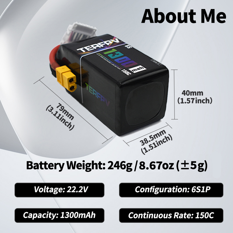 TERFPV Lipo-Akku 6S 22,2V 1300 – Drone Battery 6S Bewertung und Preis