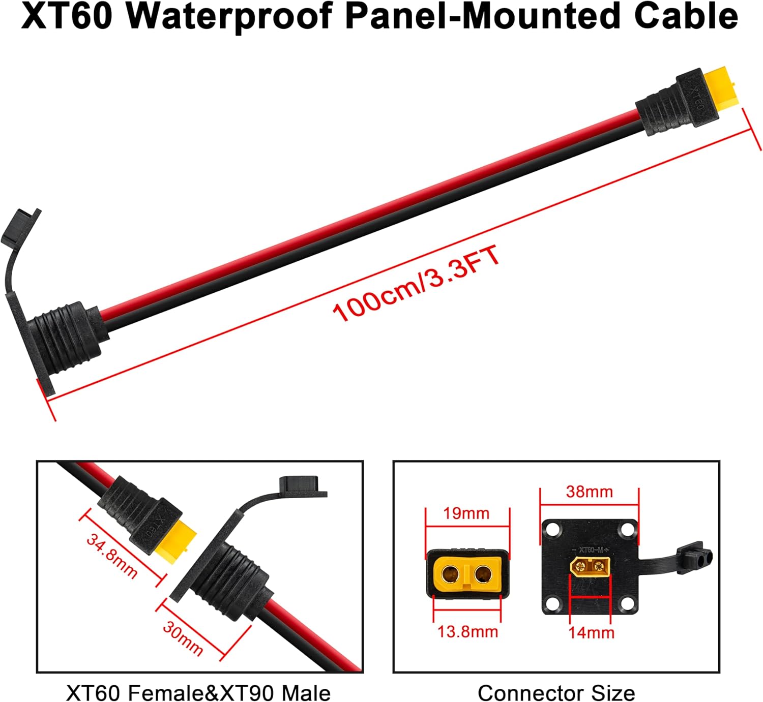 JMUYTOP 3FT 12AWG XT60 Panelmo – Drone Battery Connector Bewertung und Preis