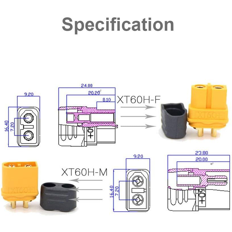 5 Paar XT60H Steckverbinder mi – Drone Battery Connector Bewertung und Preis
