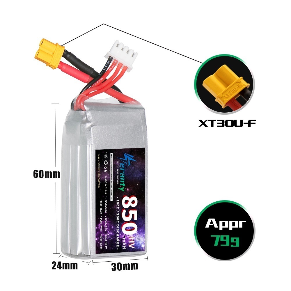1/2/3PCS TERANTY 3S 11,4 V Lip – Drone Battery Connector Bewertung und Preis